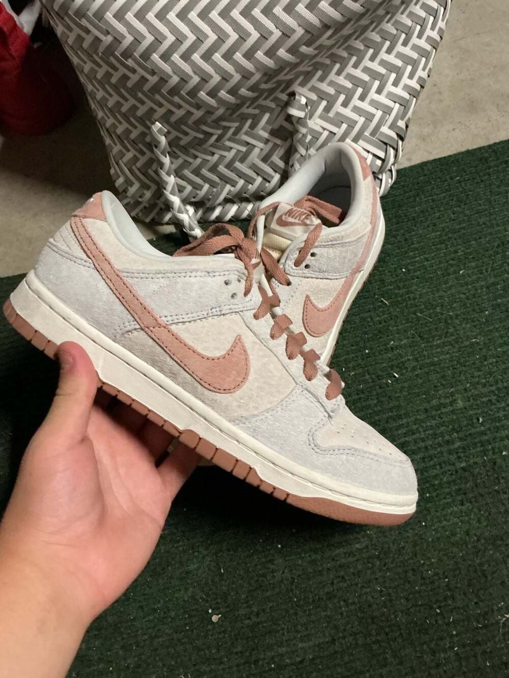 Nike Dunk Low Premium Fossil Rose Sneakers Size 8 Women or 6.5 Youth